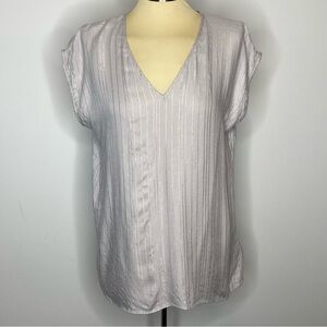 Express Silver Grey Metallic Blouse